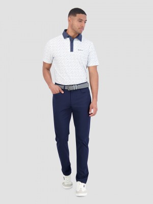 Camisa Polo Ben Sherman Polka Dots Tech Jersey Sports Fit Blancas | OVDLQIU-81