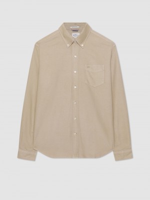 Camisas Ben Sherman Beatnik Oxford Garment Dye Gris | EIVJRSY-03