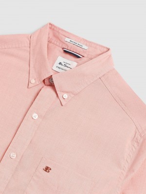 Camisas Ben Sherman Beatnik Wash Long-Sleeve Naranjas | GLDXJPE-59