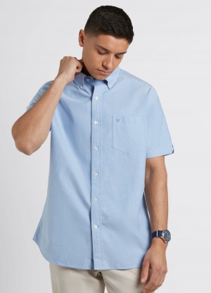 Camisas Ben Sherman Brighton Oxford Organic Azules | HJCZYKV-25