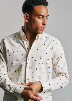 Camisas Ben Sherman Conversational Icon Blancas | NCZPKBJ-65