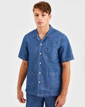 Camisas Ben Sherman Hastings Garment Dye Chambray Indigo | HQKIVUN-87