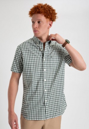 Camisas Ben Sherman House Poplin Gingham Verde Oliva | VPFITLJ-68