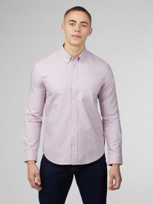 Camisas Ben Sherman Signature Oxford Long Sleeve Moradas | PJBZHOX-80