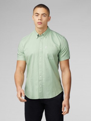 Camisas Ben Sherman Signature Short Sleeve Oxford Verde | MGJFXEW-87