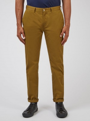 Pantalon Ben Sherman Signature Slim Stretch Chino Marrones | HVJMZEP-03