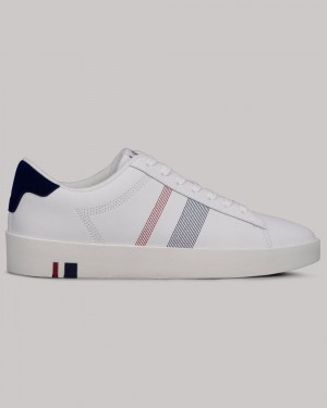 Zapatillas Ben Sherman Boxwell Blancas Azul Marino Rojas | TAOSIDP-51