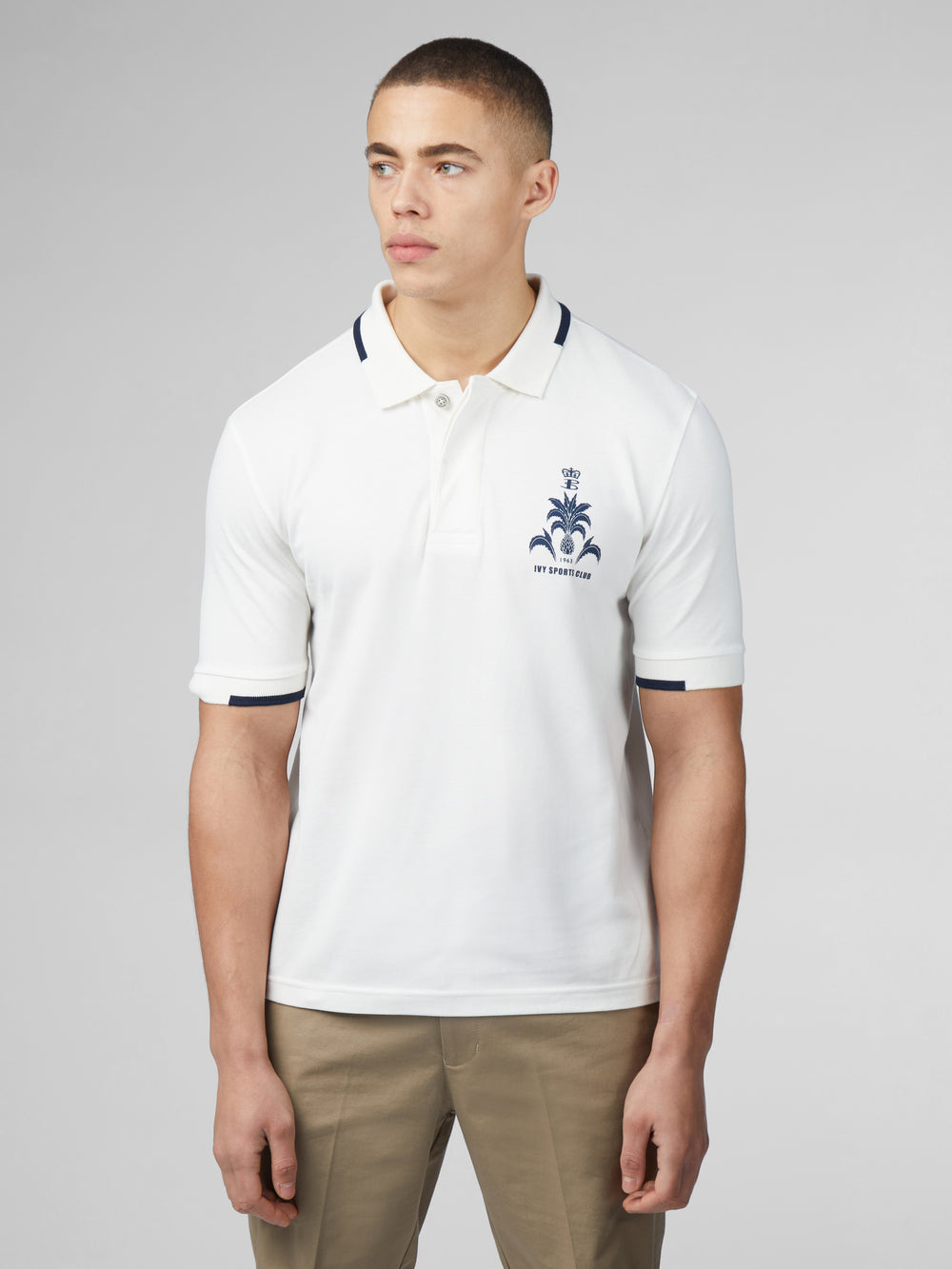 Camisa Polo Ben Sherman B by Ben Sherman Sports Club Embroidered Blancas | IPGHUTQ-39