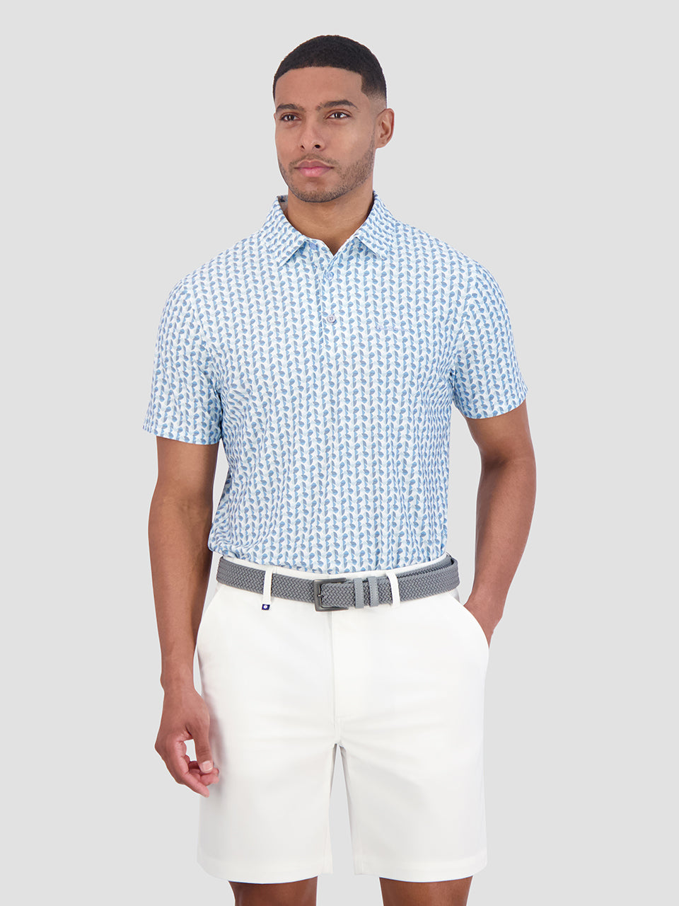 Camisa Polo Ben Sherman Bauhaus Geo Tech Jersey Sports Fit Azules | HVFDLGB-59