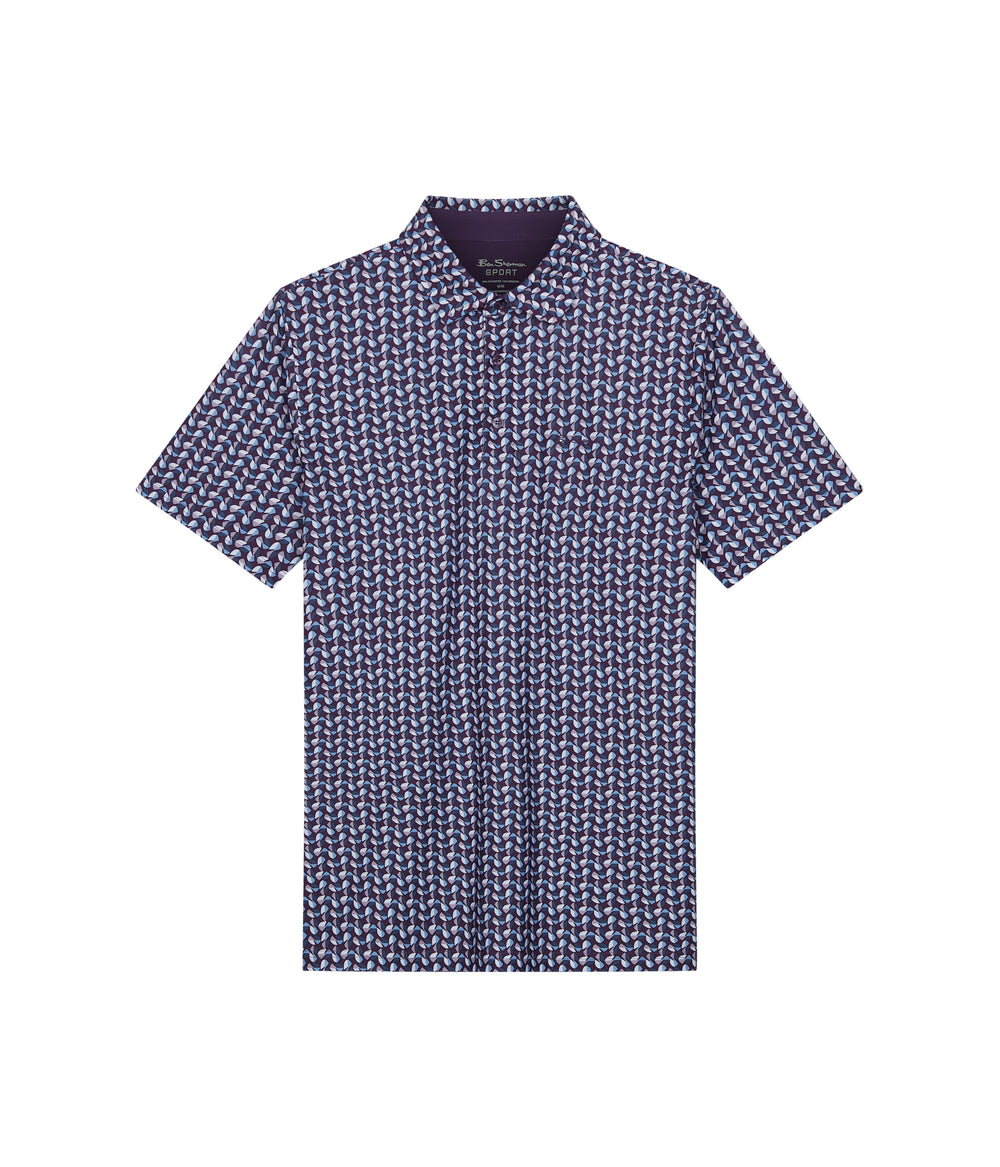 Camisa Polo Ben Sherman Bauhaus Geo Tech Jersey Sports Fit Moradas | ZKTEHAM-67