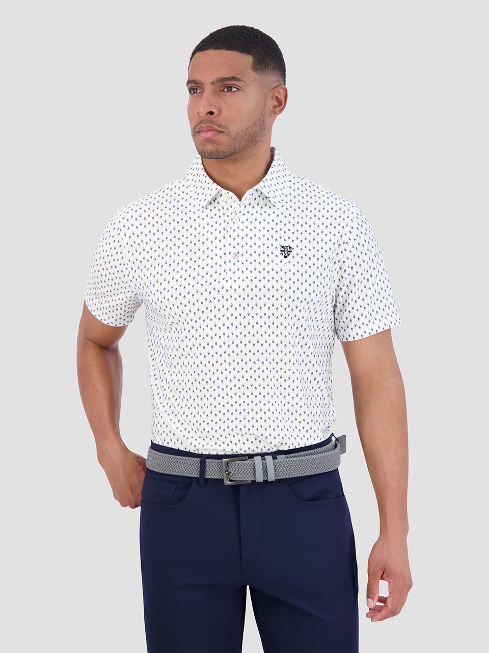 Camisa Polo Ben Sherman Chequerboard Geo Blancas | XIWJZYS-28