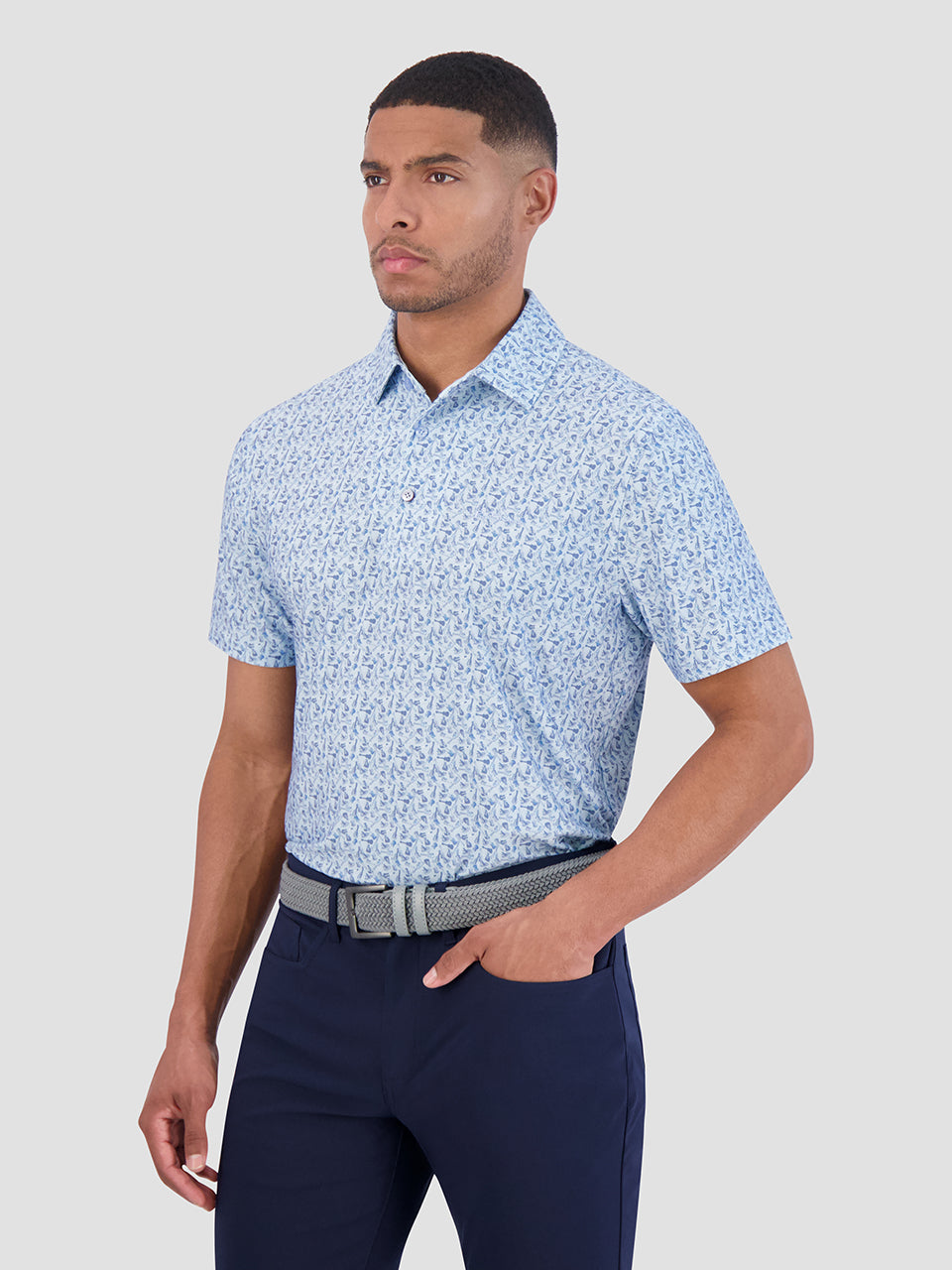 Camisa Polo Ben Sherman Mini Guitar Tech Jersey Sports Fit Azules | RJDZWKL-90