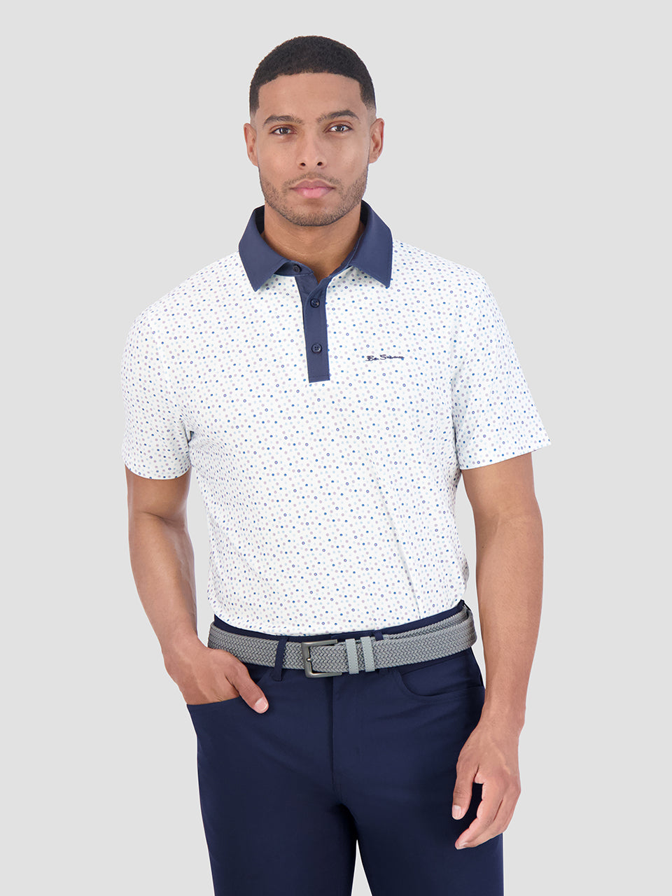 Camisa Polo Ben Sherman Polka Dots Tech Jersey Sports Fit Blancas | OVDLQIU-81