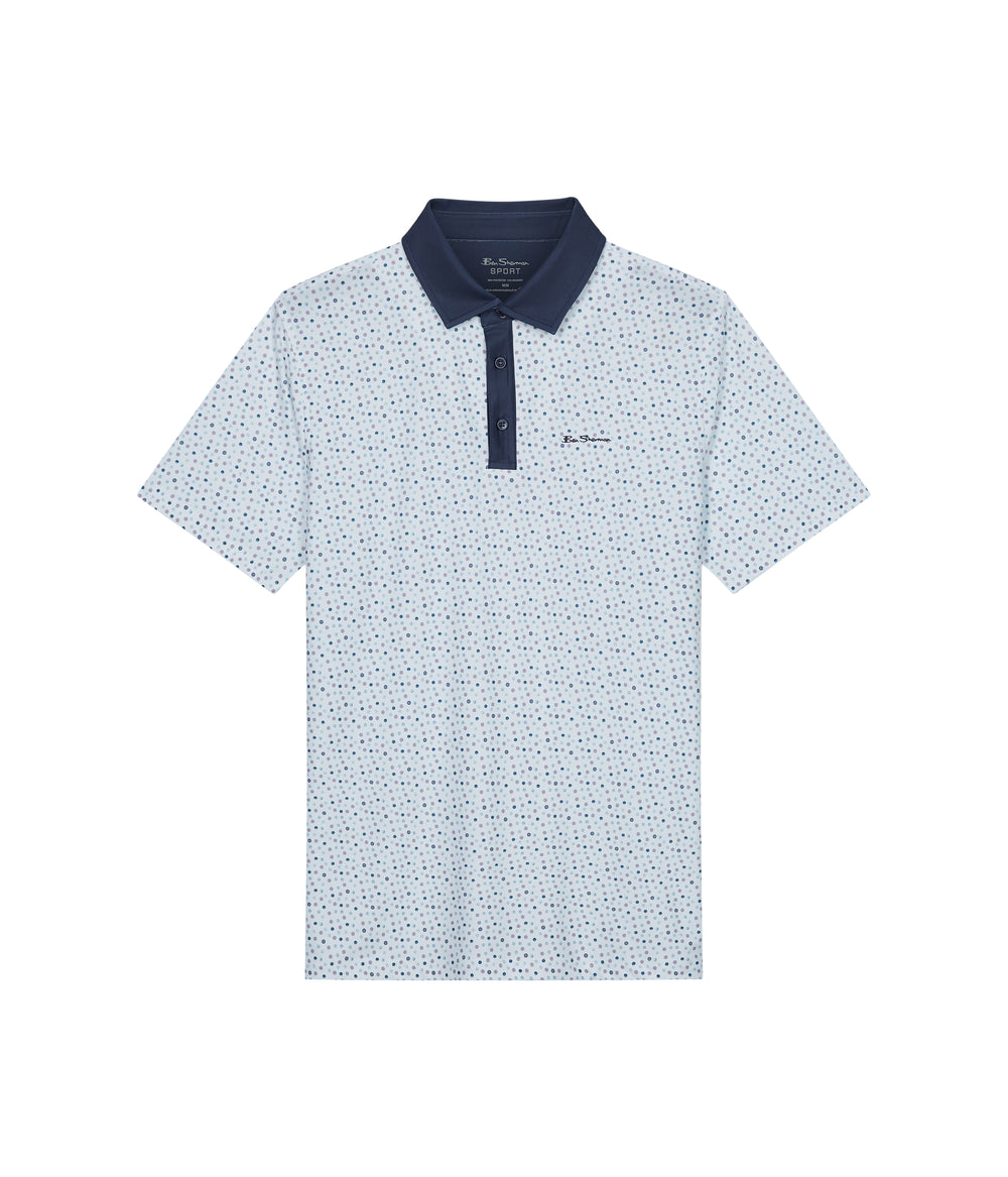 Camisa Polo Ben Sherman Polka Dots Tech Jersey Sports Fit Blancas | OVDLQIU-81