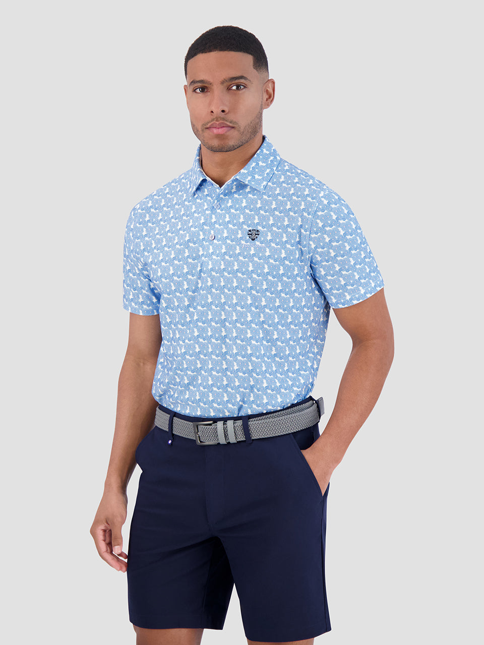 Camisa Polo Ben Sherman Psychedelic Helmet Tech Jersey Sports Fit Azules | DIJAYCE-76