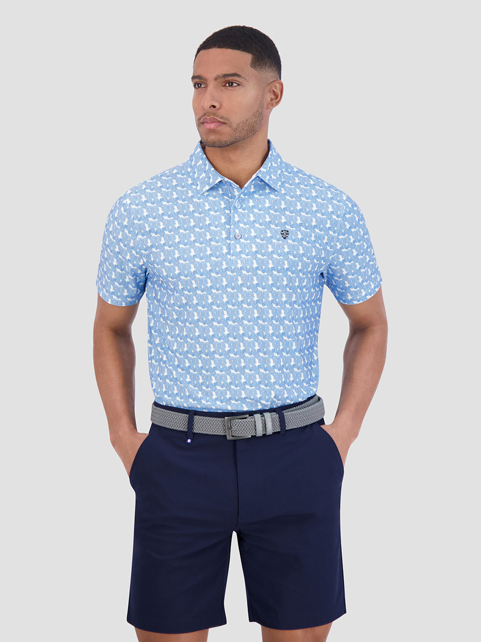 Camisa Polo Ben Sherman Psychedelic Helmet Tech Jersey Sports Fit Azules | DIJAYCE-76