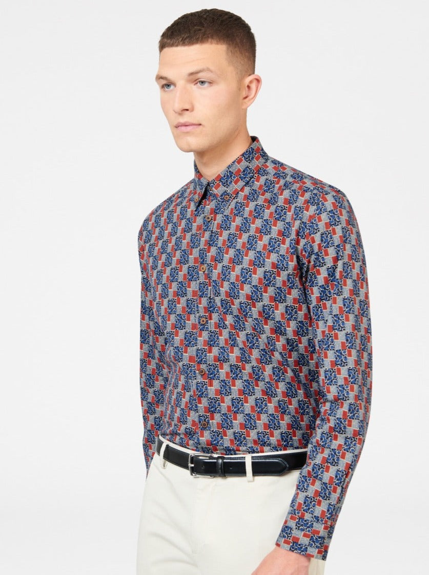 Camisas Ben Sherman 1950s Checkerboard Indigo | IHNMXZQ-43