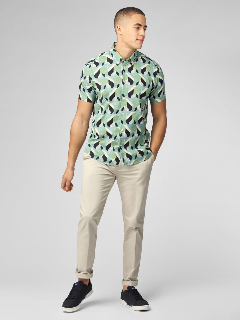 Camisas Ben Sherman Art Deco Verde | YKVLXDN-75