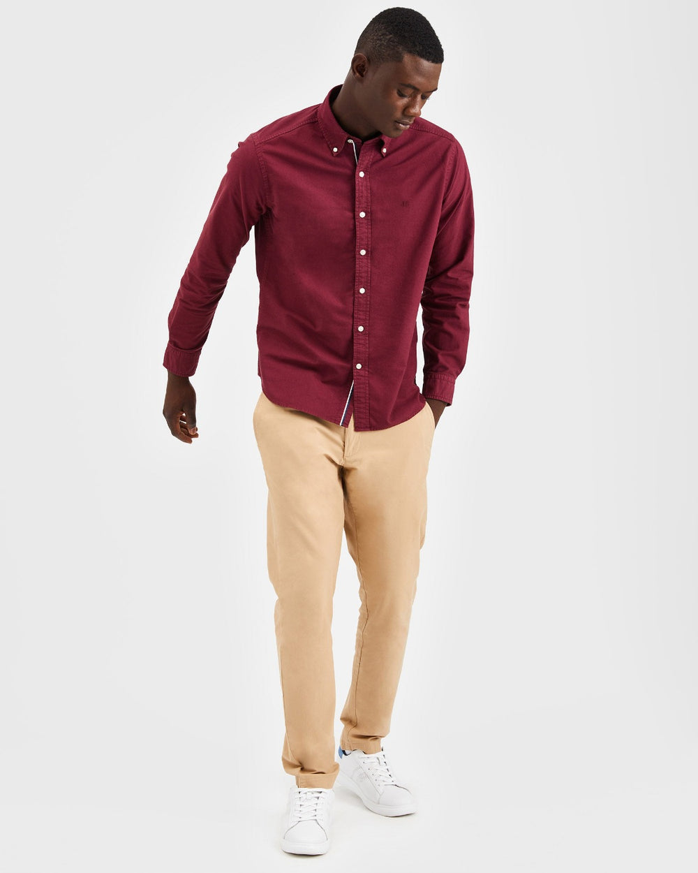 Camisas Ben Sherman Beatnik Oxford Garment Dye Burdeos | ODLFGWC-06