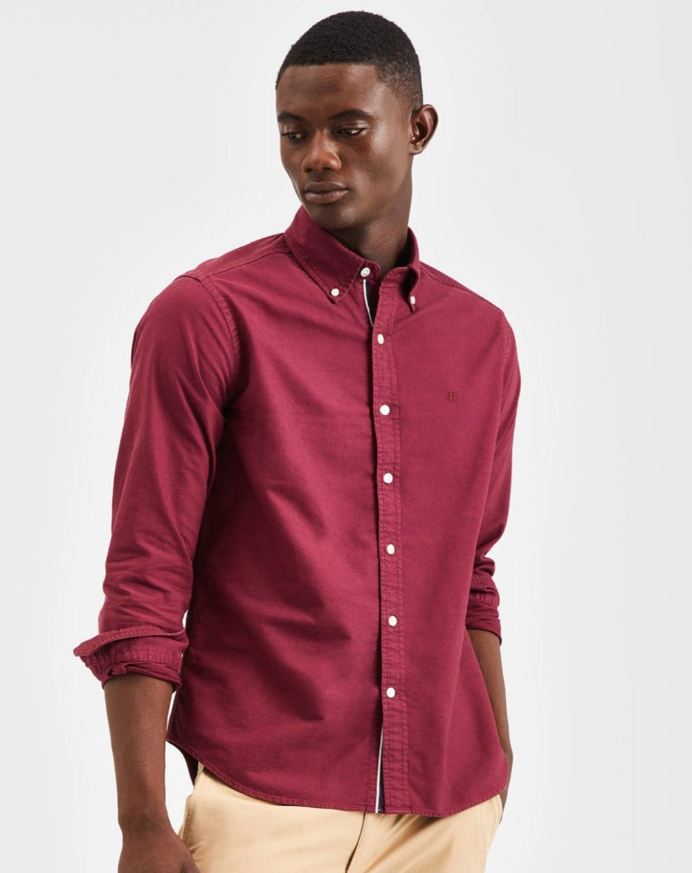 Camisas Ben Sherman Beatnik Oxford Garment Dye Burdeos | ODLFGWC-06