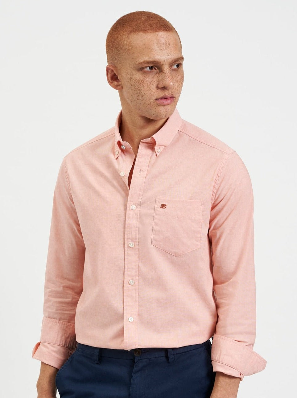 Camisas Ben Sherman Beatnik Wash Long-Sleeve Naranjas | GLDXJPE-59