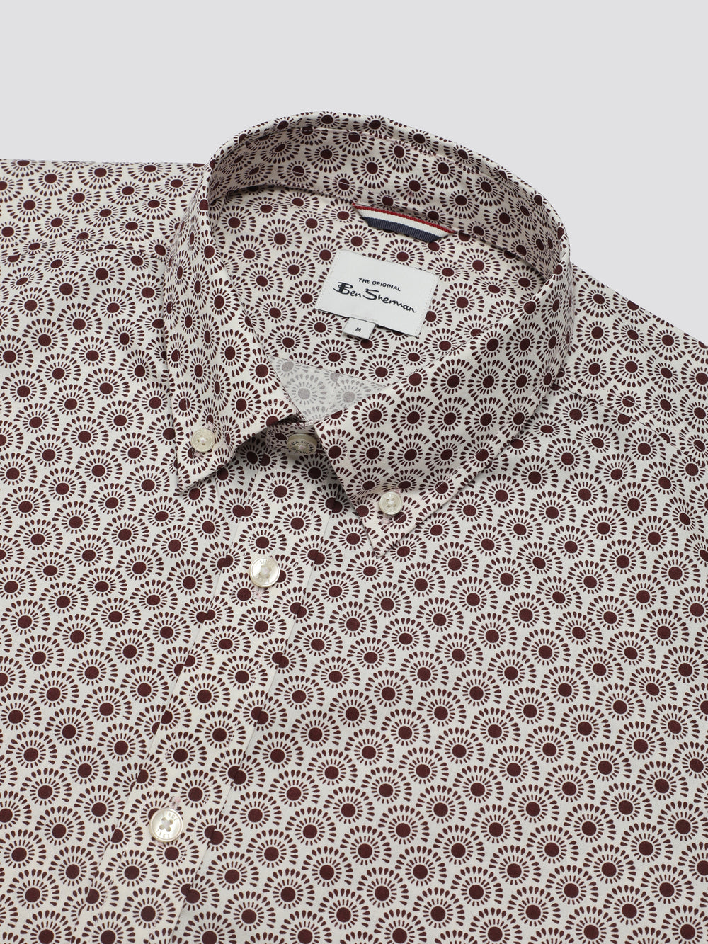 Camisas Ben Sherman Block Geo Rojas Oscuro | NTWQMIB-75