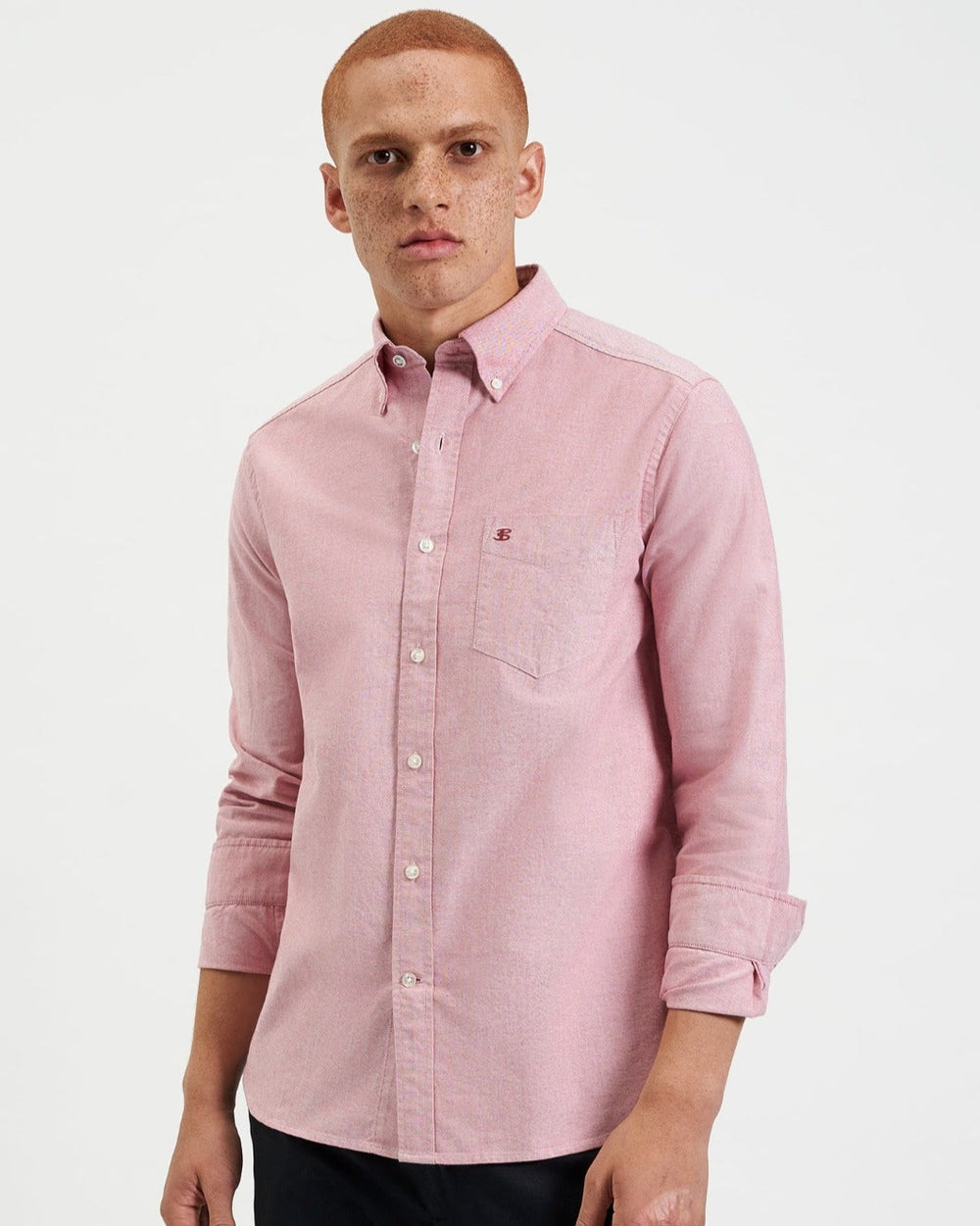 Camisas Ben Sherman Brighton Oxford Organic Rojas Claro | ESGYCVJ-19