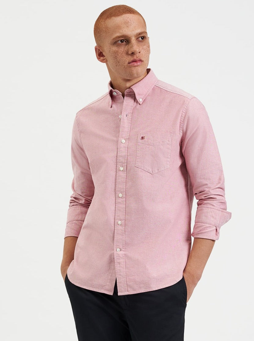 Camisas Ben Sherman Brighton Oxford Organic Rojas Claro | ESGYCVJ-19