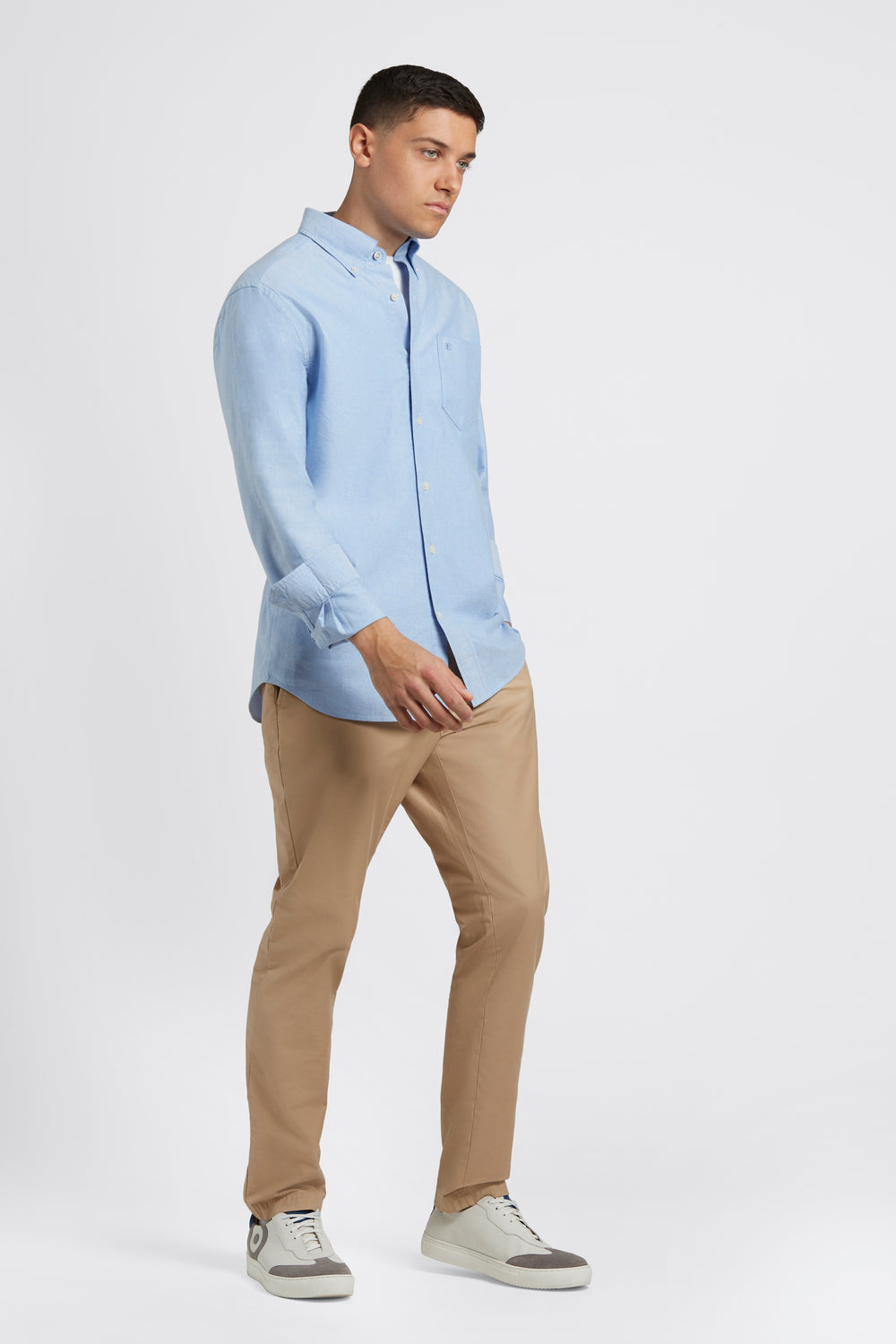 Camisas Ben Sherman Brighton Oxford Organic Azules | LZXNYRU-58