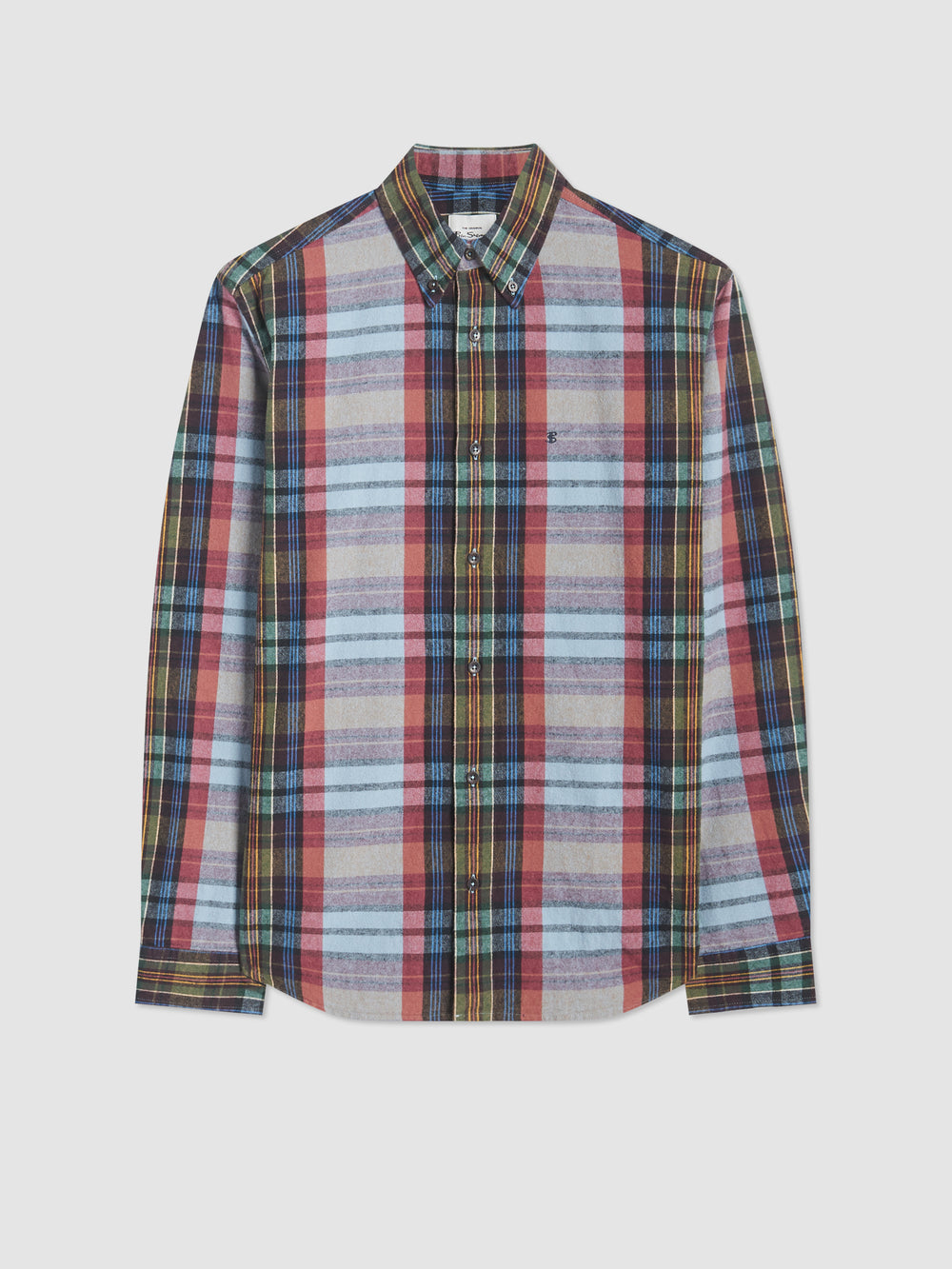 Camisas Ben Sherman Brushed Multicolour Check Oxford Azules | AERYOIK-83