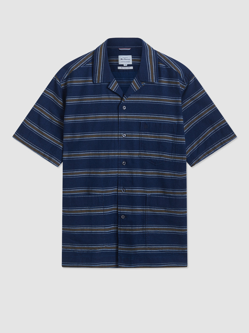 Camisas Ben Sherman Dalston Blues Lightweight Stripe Indigo | OWPFQXR-43