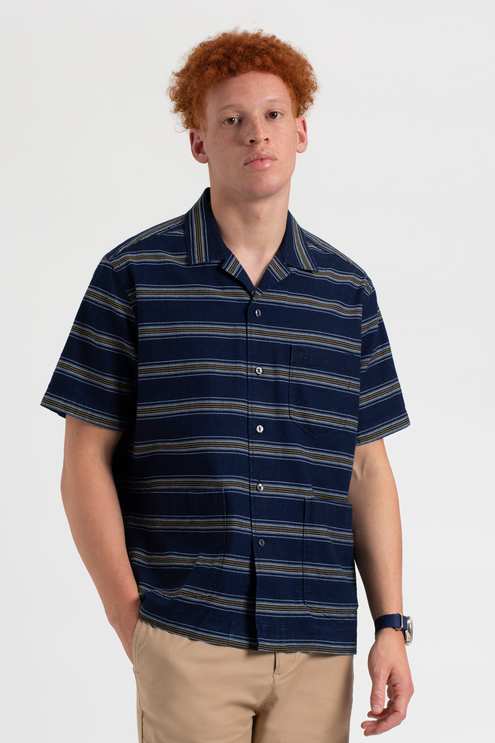 Camisas Ben Sherman Dalston Blues Lightweight Stripe Indigo | OWPFQXR-43