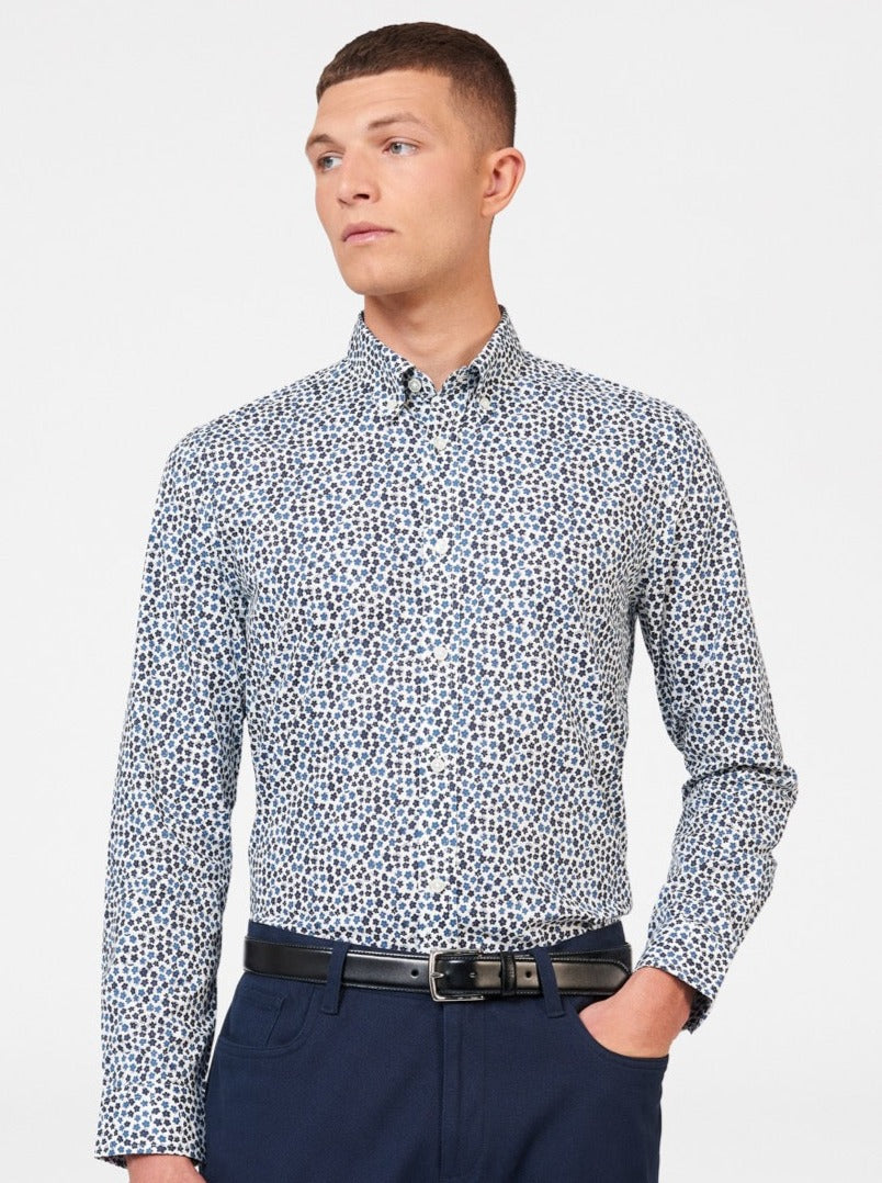 Camisas Ben Sherman Ditsy Floral Print Long Sleeve Blancas | CLQBAED-19