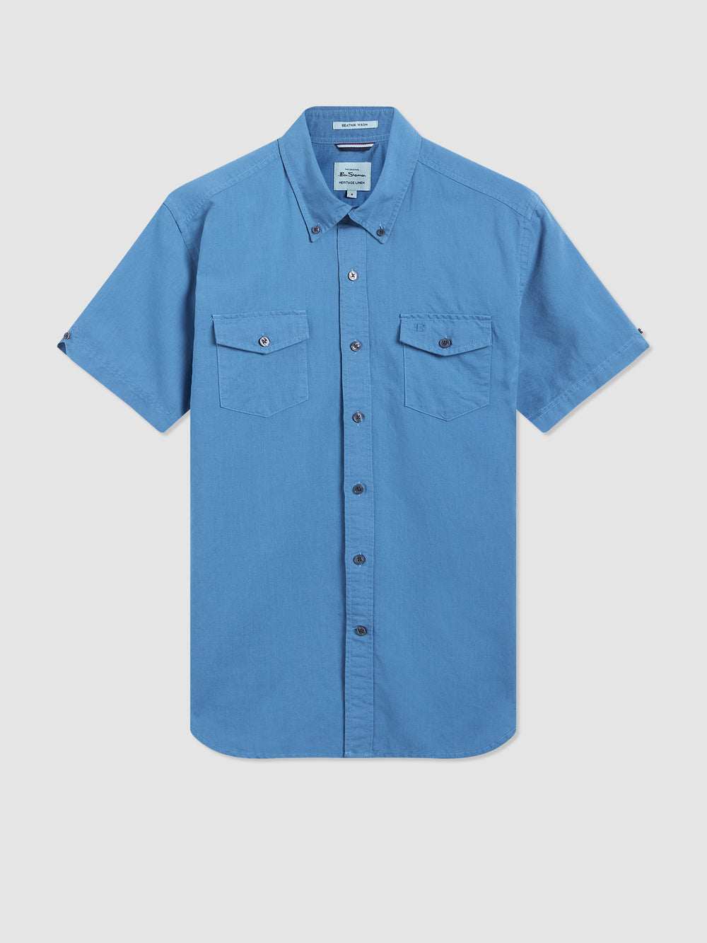 Camisas Ben Sherman Garment Dye Linen Azules | KIXSMBE-03