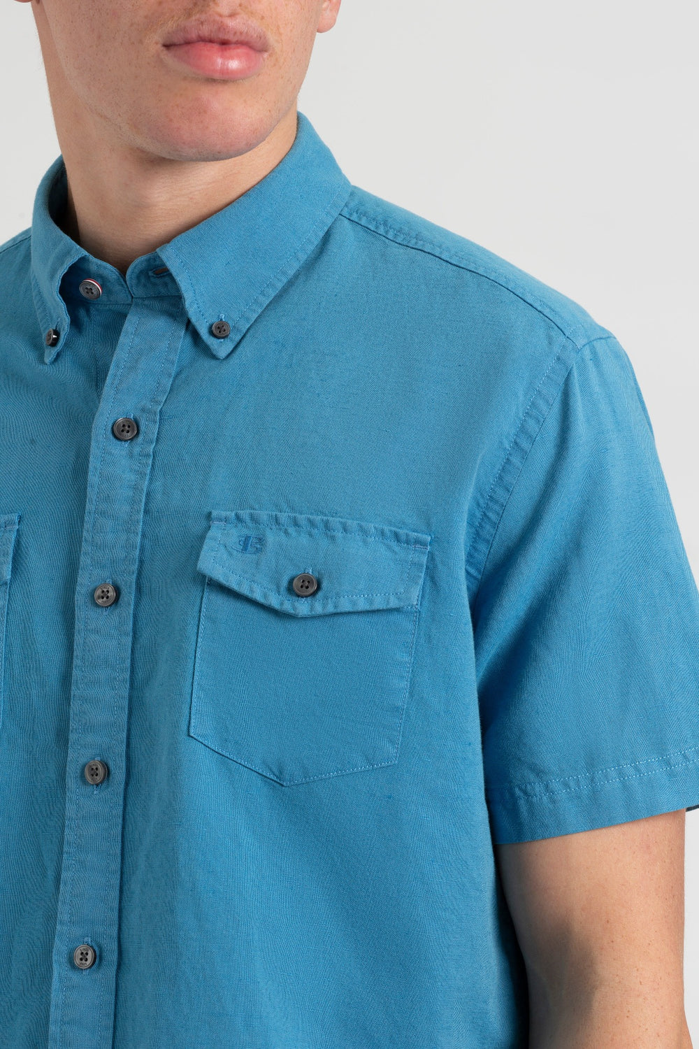 Camisas Ben Sherman Garment Dye Linen Azules | KIXSMBE-03