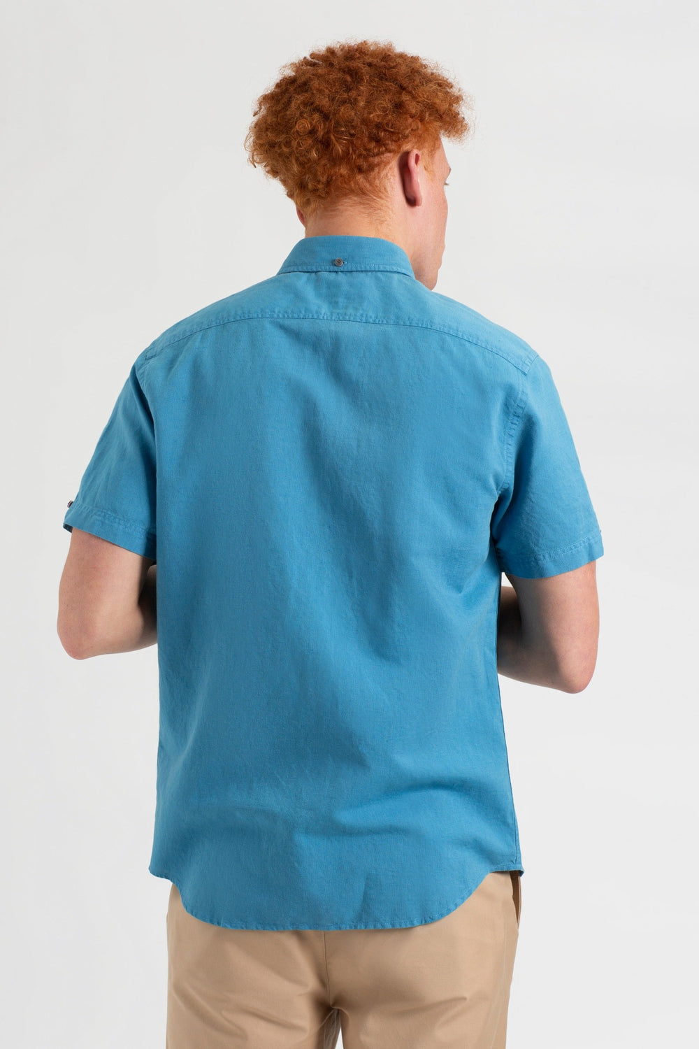 Camisas Ben Sherman Garment Dye Linen Azules | KIXSMBE-03