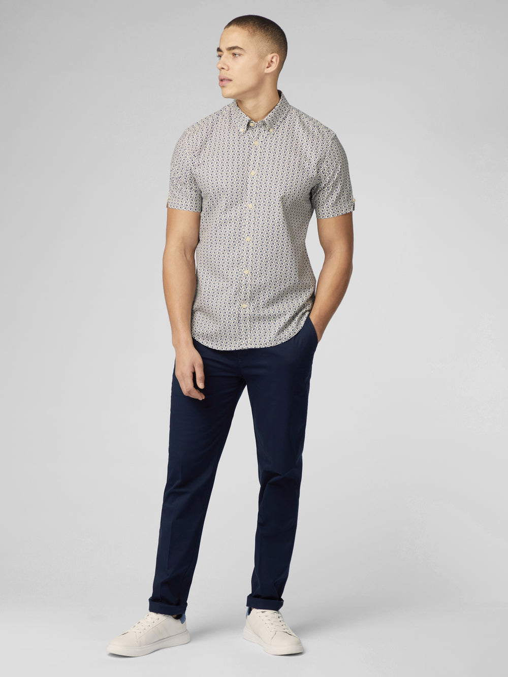 Camisas Ben Sherman Geo Wave Denim Azules | JPCLMHG-54