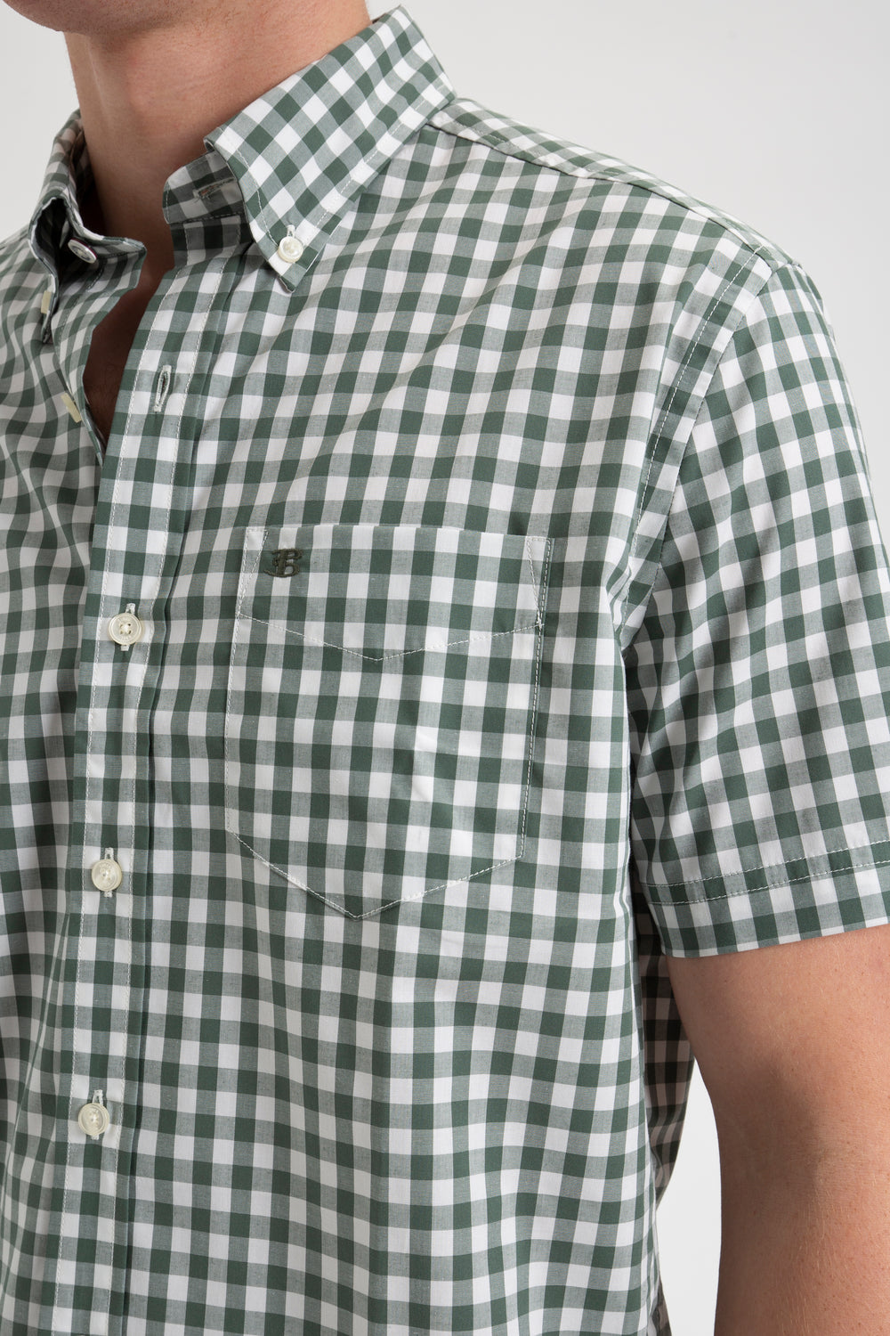 Camisas Ben Sherman House Poplin Gingham Verde Oliva | VPFITLJ-68