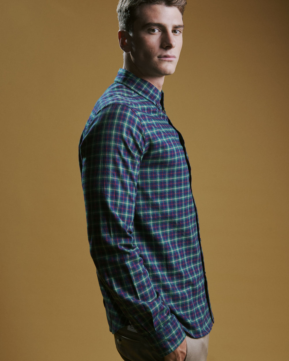 Camisas Ben Sherman House Tartan Twill Verde | CXDVOQS-03