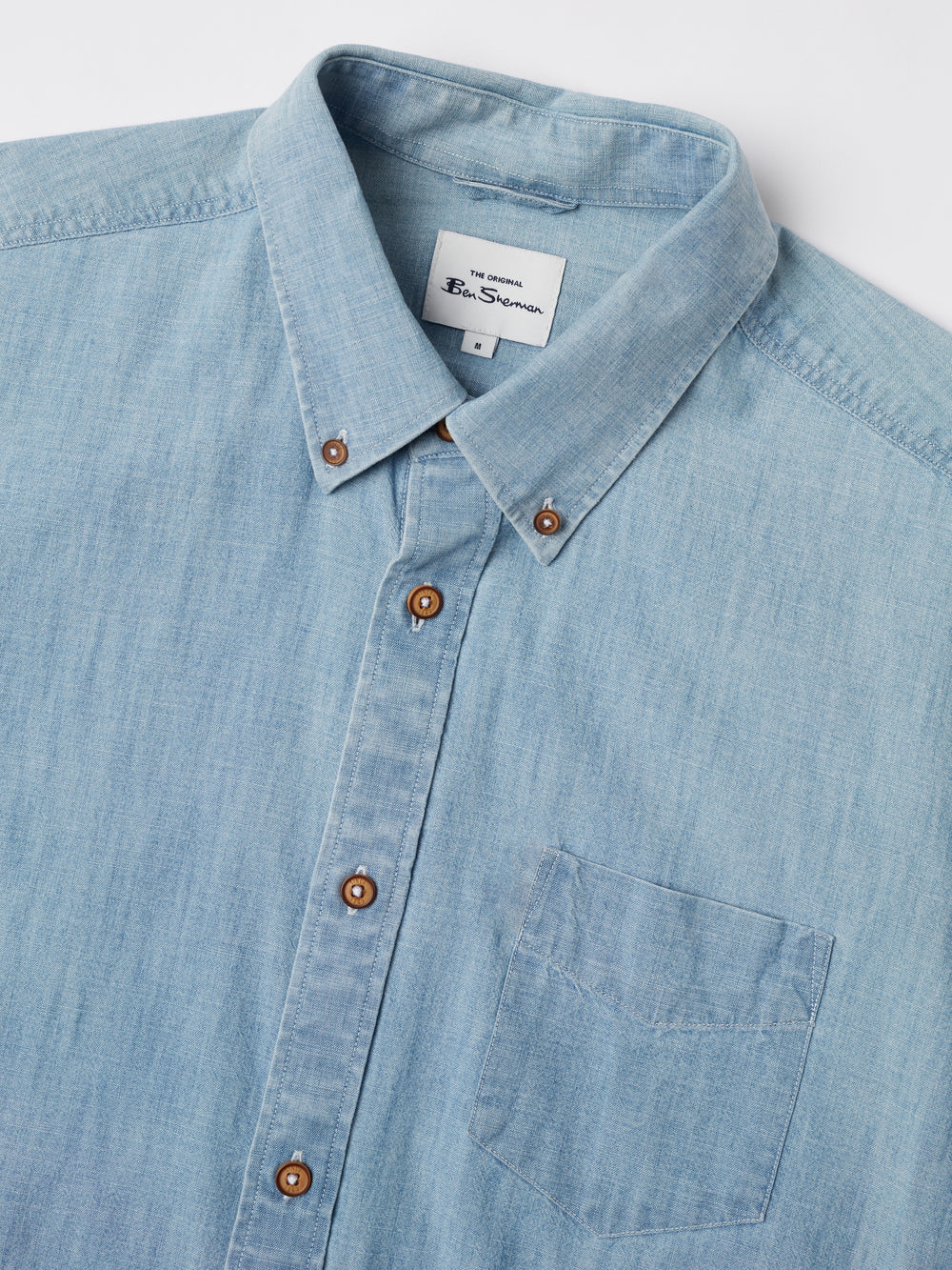 Camisas Ben Sherman Long-Sleeve Chambray Azules Azul Marino | GMOYRQP-34