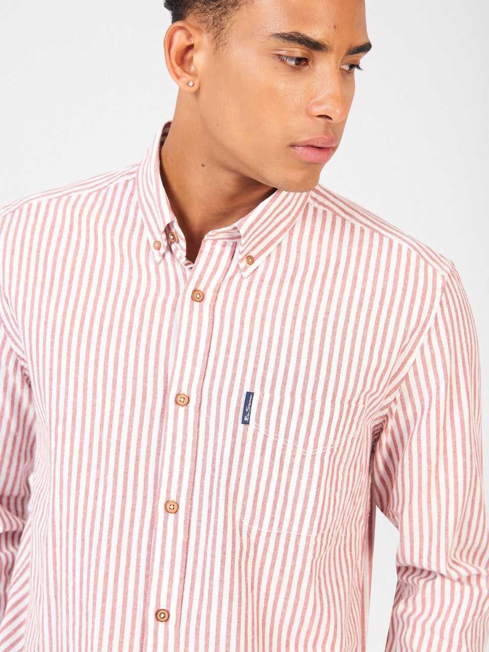 Camisas Ben Sherman Recycled Cotton Oxford Stripe Naranjas | RNHXUVS-62