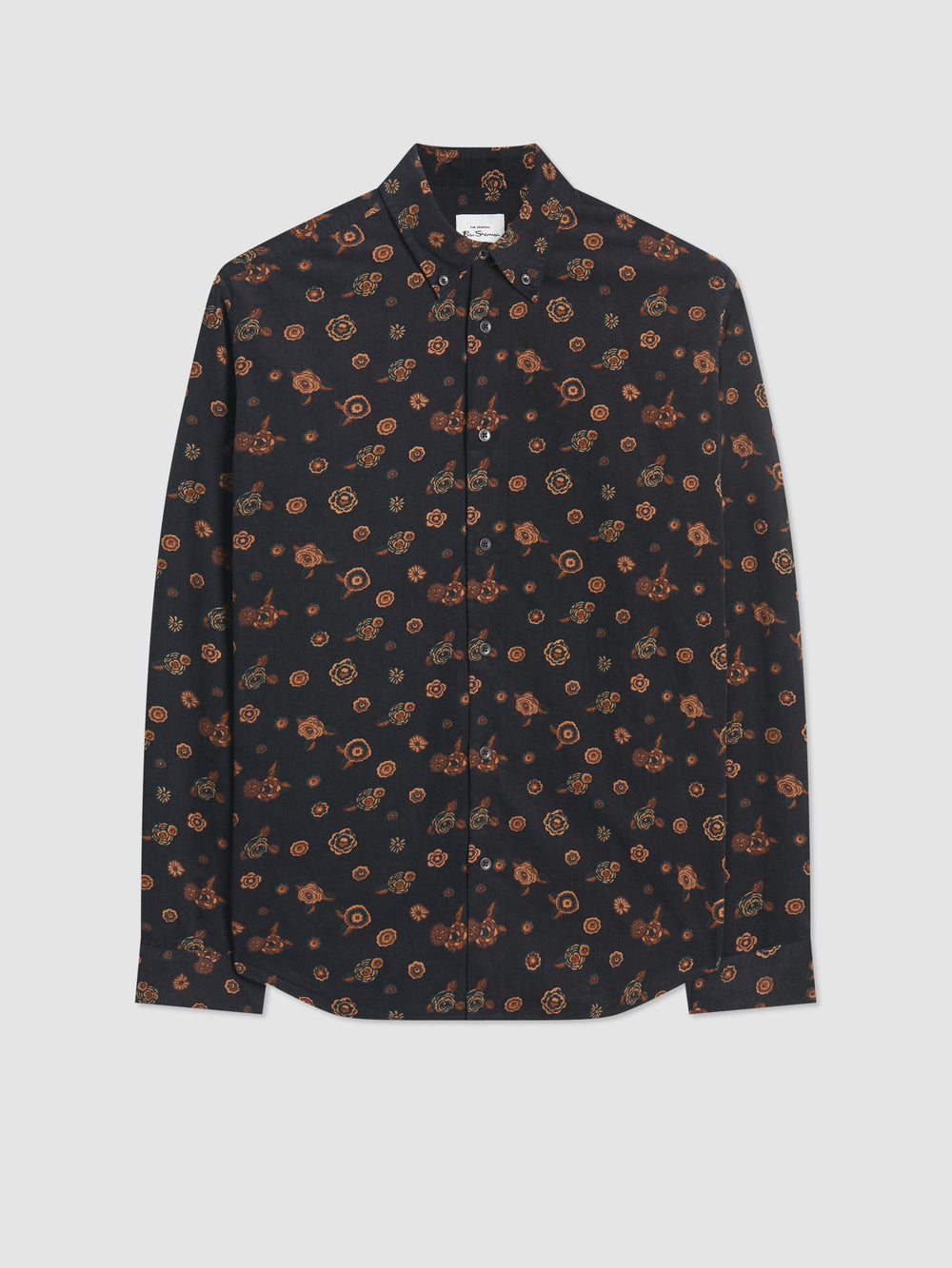 Camisas Ben Sherman Retro Floral Print Corduroy Negras | NMPSHRT-35