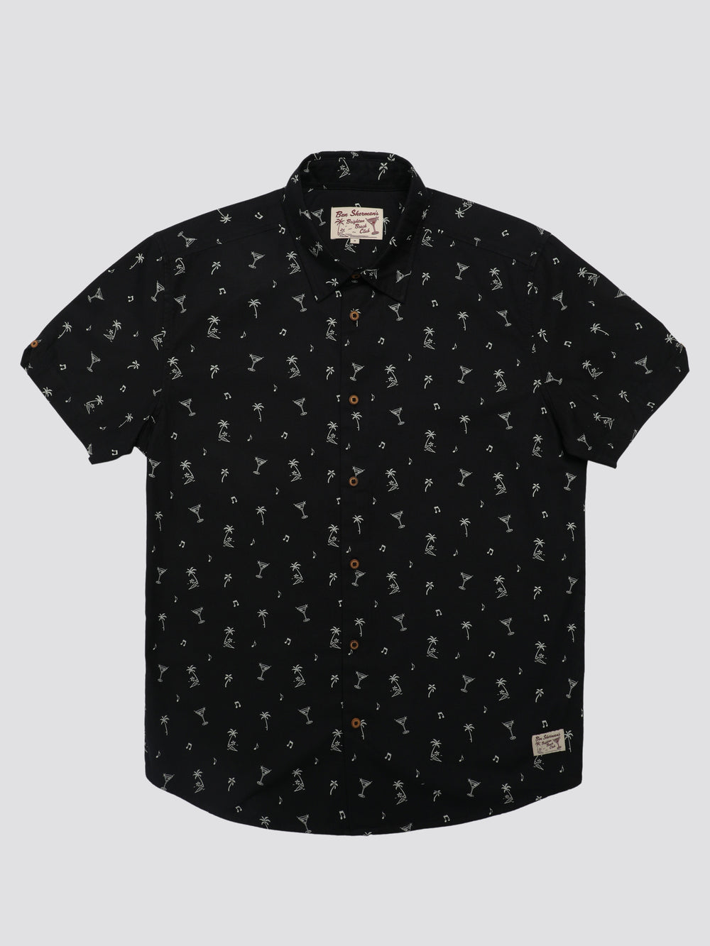 Camisas Ben Sherman Scattered Negras | QTRFACK-95