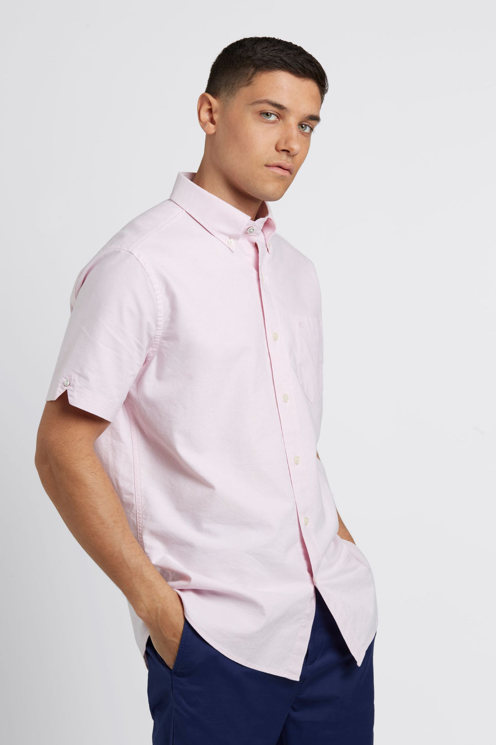 Camisas Ben Sherman Short Sleeve Brighton Oxford Organic Rosas | RWIDAOT-84