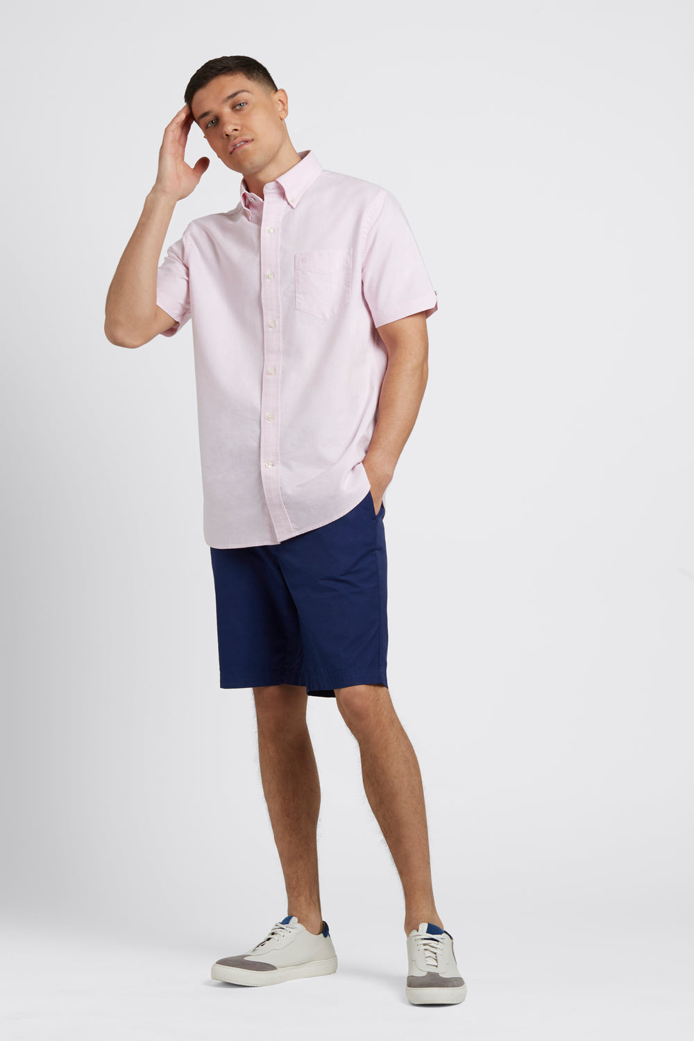 Camisas Ben Sherman Short Sleeve Brighton Oxford Organic Rosas | RWIDAOT-84