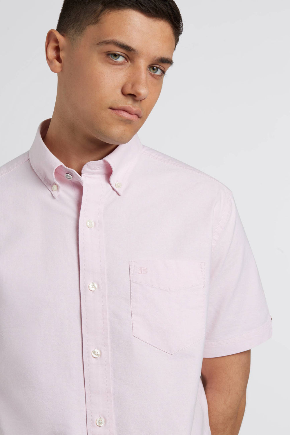 Camisas Ben Sherman Short Sleeve Brighton Oxford Organic Rosas | RWIDAOT-84