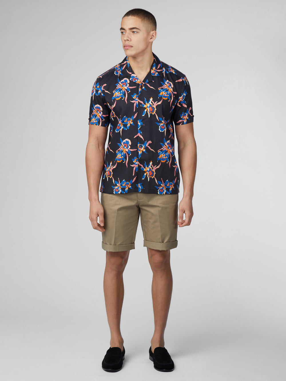 Camisas Ben Sherman Signature Botanical Print Negras | PGEKWIO-38