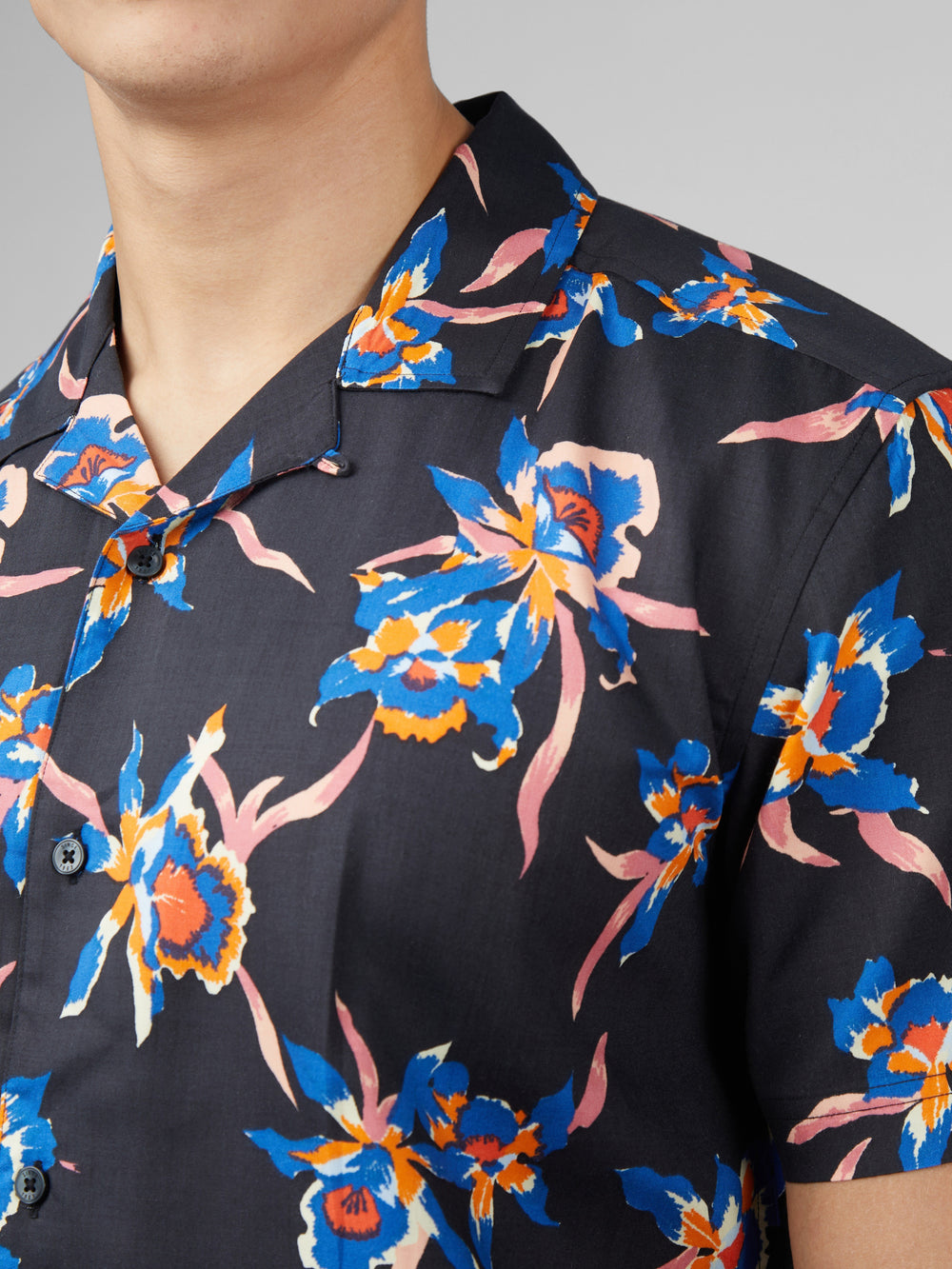 Camisas Ben Sherman Signature Botanical Print Negras | PGEKWIO-38