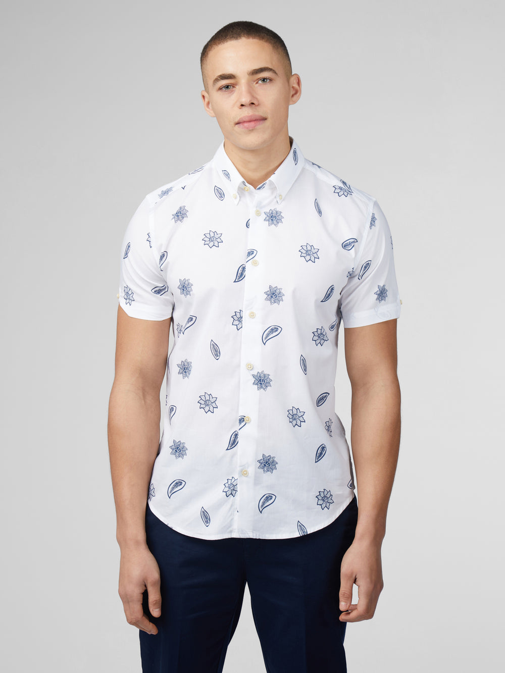 Camisas Ben Sherman Signature Floral Blancas | YJZHEAC-14