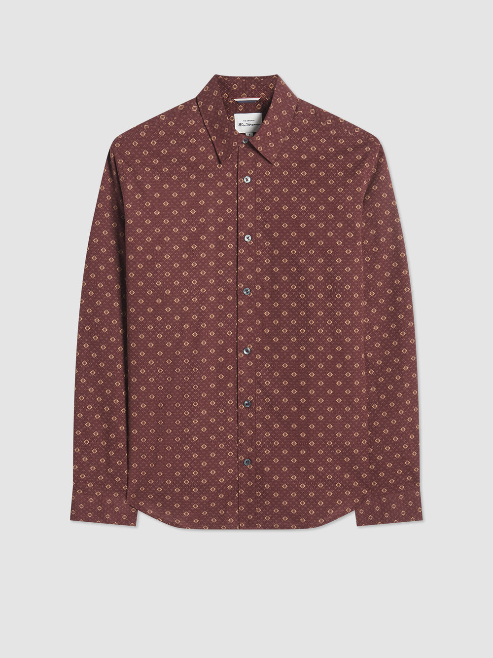 Camisas Ben Sherman Signature Geo Marrones | ZBSPNYF-29